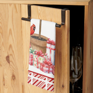 Kerst Topiary keukenhanddoek