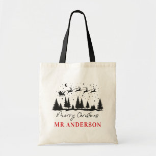 Kerst traditionele rendiersleider tote bag