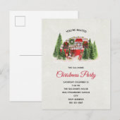 Kerst Trailer Camper Rustiek Thema Party Uitnodiging Briefkaart (Voorkant / Achterkant)