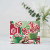 Kerst trakteert op briefkaart (Staand voorkant)