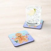 Kerst Treats Gingerbread Man Candy Cane Bier Onderzetter (Rechterzijde)
