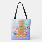 Kerst Treats Gingerbread Man Candy Cane Draagtas (Achterkant)