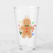 Kerst Treats Gingerbread Man Candy Cane Glas (Achterkant)