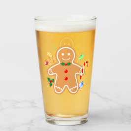 Kerst Treats Gingerbread Man Candy Cane Glas