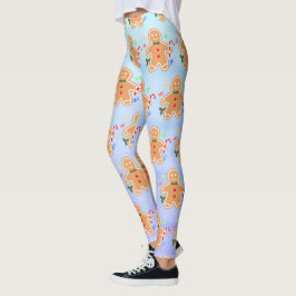 Kerst Treats Gingerbread Man Candy Cane Leggings