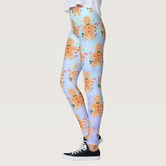 Kerst Treats Gingerbread Man Candy Cane Leggings (Links)