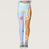 Kerst Treats Gingerbread Man Candy Cane Leggings (Voorkant)