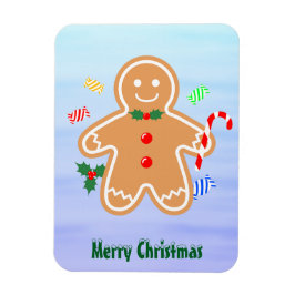 Kerst Treats Gingerbread Man Candy Cane Magneet