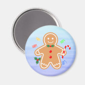 Kerst Treats Gingerbread Man Candy Cane Magneet (Voorkant / Achterkant)