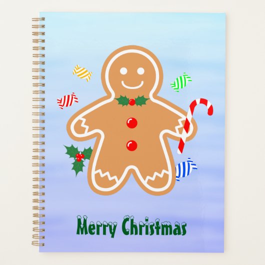 Kerst Treats Gingerbread Man Candy Cane Planner (Voorkant)