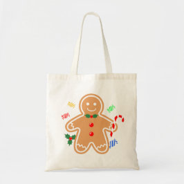 Kerst Treats Gingerbread Man Candy Cane Tote Bag