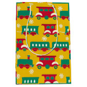 Kerst trein patroon medium cadeauzakje (Voorkant)