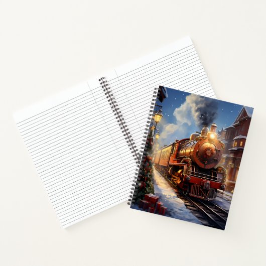 Kerst trein spiraal Notitieboek (Binnen)