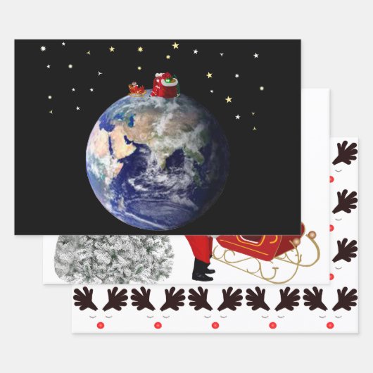 Kerst Tri-Pack Verpakking Papier Bladen Inpakpapier Vel (Set)