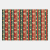 Kerst TRIO Bomen en Strepen Wrapping Paper (Voorkant 3)