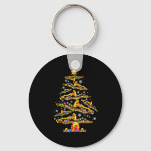 Kerst Trombone Speler Xmas Boom Jazz Muziek Liefhe Sleutelhanger