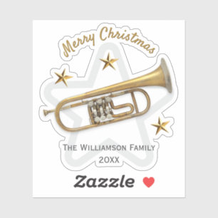 Kerst Trompet Sterren Muziek Liefhebbers Gepersona Sticker