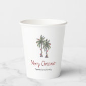Kerst Tropical Palm Trees Holiday Party Papieren Bekers (Achterkant)