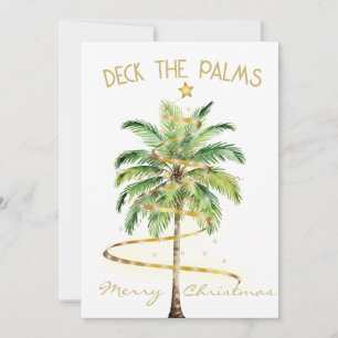 Kerst Tropische Palm Deck De Palmen Groet Kaart