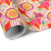 Kerst Tropische Poinsettia Kleurrijk Cadeaupapier (Rol Hoek)