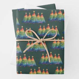 Kerst trots regenboog LGBTQ gelijke rechten homo Inpakpapier Vel
