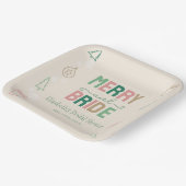 Kerst trouwfeest met bruidsmeisjes papieren bordje (Gebogen)