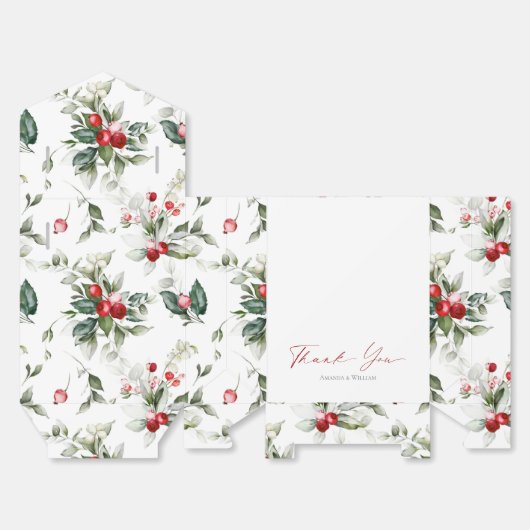 Kerst Trouwgunst Cadeaudoos met Dank u Nee Bedankdoosjes (Ongevouwen)