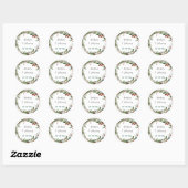 Kerst Trouwkrans Ronde Sticker (Vel)