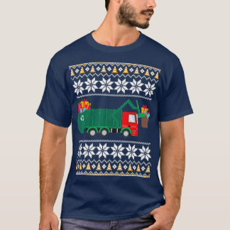 Kerst Truck Boys Kinder Gift Grappig Vuilnis T-shirt