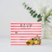 Kerst  Truck Wedding RSVP Kaartje (Staand voorkant)