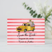 Kerst  Truck Wedding Save The Date (Staand voorkant)