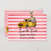 Kerst  Truck Wedding Save The Date (Voorkant / Achterkant)