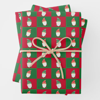 Kerst Tuin Gnome Elf Wrapping Paper
