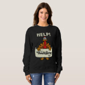 Kerst Turk Kalkoen humor hulp bord Thanksgiving Trui (Voorkant volledig)