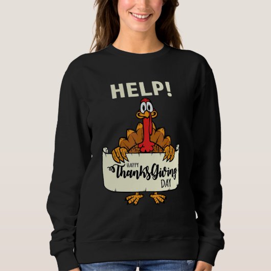Kerst Turk Kalkoen humor hulp bord Thanksgiving Trui (Voorkant)