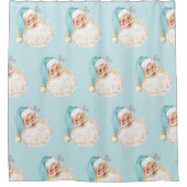 Kerst Turquoise Victoriaans Kerstman Douchegordijn (Voorkant)