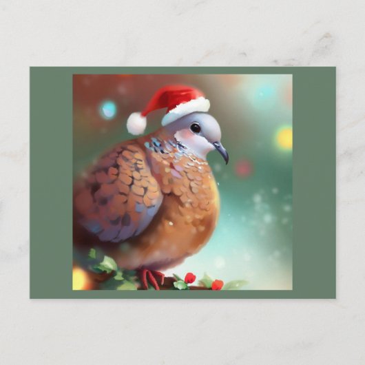 Kerst Turtle Dove 1 Feestdagenkaart (Voorkant)