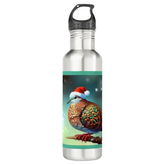 Kerst Turtle Dove 3 Waterfles (Voorkant)
