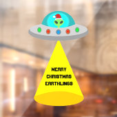 Kerst UFO Ho Alien vliegende schotel Custom Raamsticker (Vel 2)