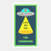 Kerst UFO Ho Alien vliegende schotel Custom Servet (Voorkant)