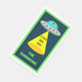 Kerst UFO Ho Alien vliegende schotel Custom Servet (Hoek)