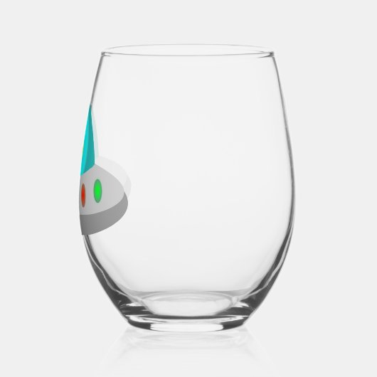 Kerst UFO Ho Ho Alien vliegende schotel Wijnglas Zonder Voet (Links)