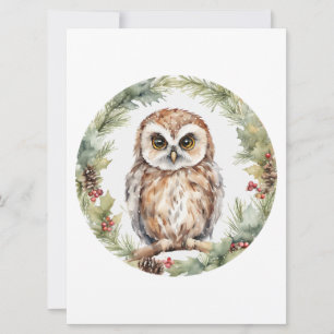 kerst uil illustratie uil muur kunst vakantie feestdagenkaart