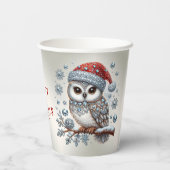 Kerst Uil Vakantie Papieren Bekers (Achterkant)