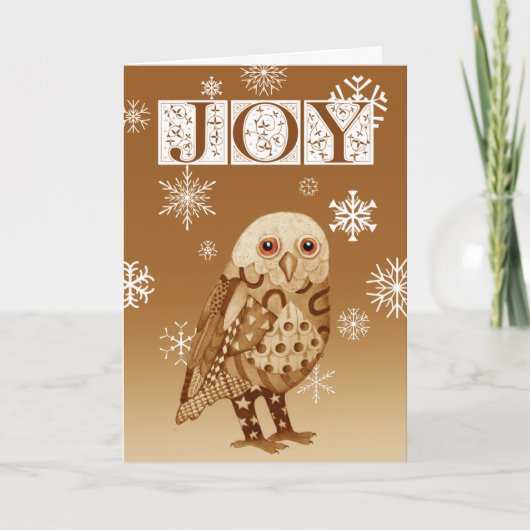 Kerst Uil Wenskaart Feestdagen Kaart (Voorkant)