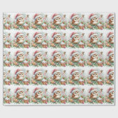 Kerst Uil Wrapping Papier (Vlak)