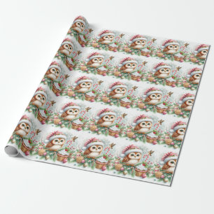 Kerst Uil Wrapping Papier