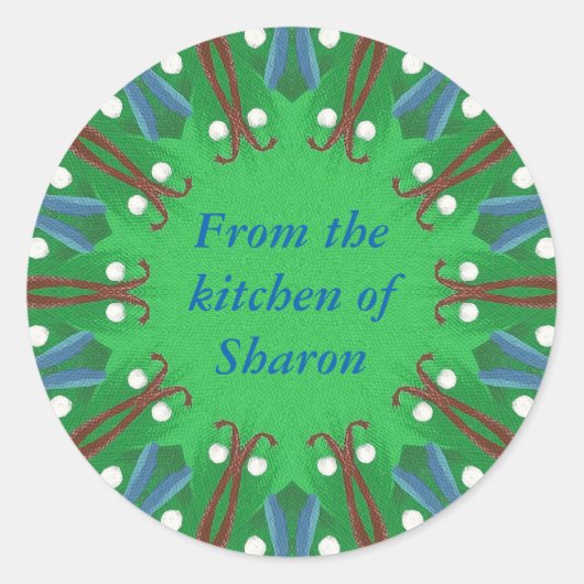 Kerst Uit de keuken van gepersonaliseerde Sticker (Voorkant)