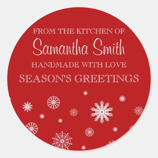 Kerst Uit de keuken van Sticker Red Snow (Voorkant)