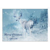 Kerst uit Oregon Deer Kerst Kaart (Voorkant Horizontaal)